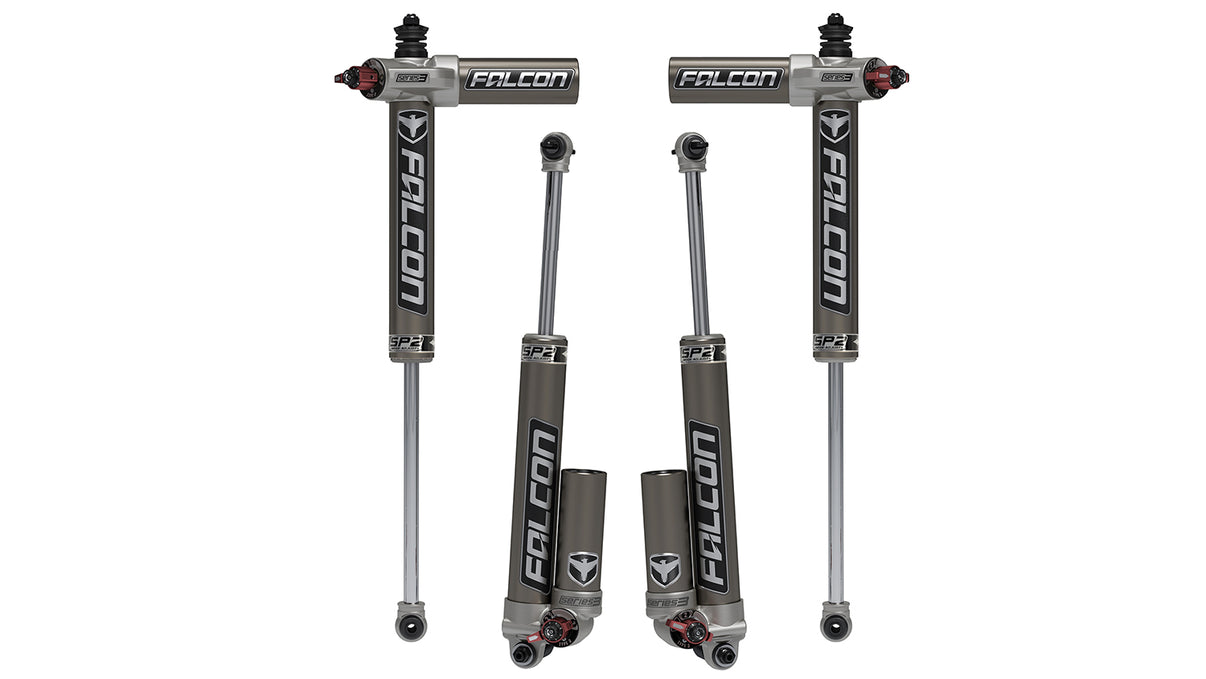 07-18 Jeep Wrangler JK 2 Door SP2 3.3 Fast Adjust Piggyback Shock Kit 3-4.5 Inch Lift Falcon Shocks