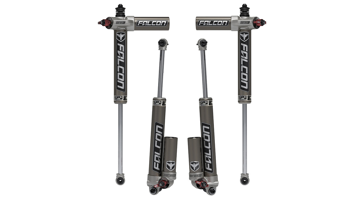 07-18 Jeep Wrangler JK 4 Door SP2 3.3 Fast Adjust Piggyback Shock Kit 1.5-2.5 Inch Lift Falcon Shocks
