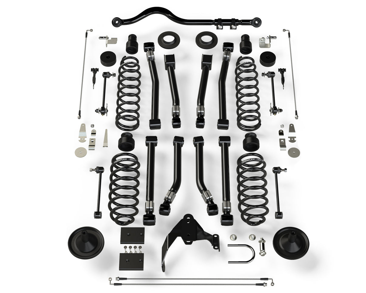 07-18 Wrangler JK 2 Door 4 Inch Suspension System w/ 8 Alpine Short Control Arms No Shocks TeraFlex