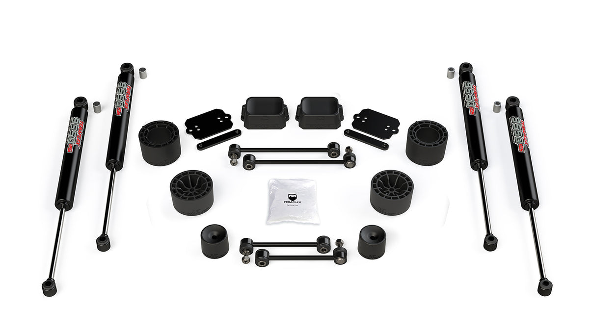 18-Up Wrangler JL 2 Door Rubicon 2.5 Inch Performance Spacer Lift Kit & 9550 VSS Twin-Tube Shocks TeraFlex