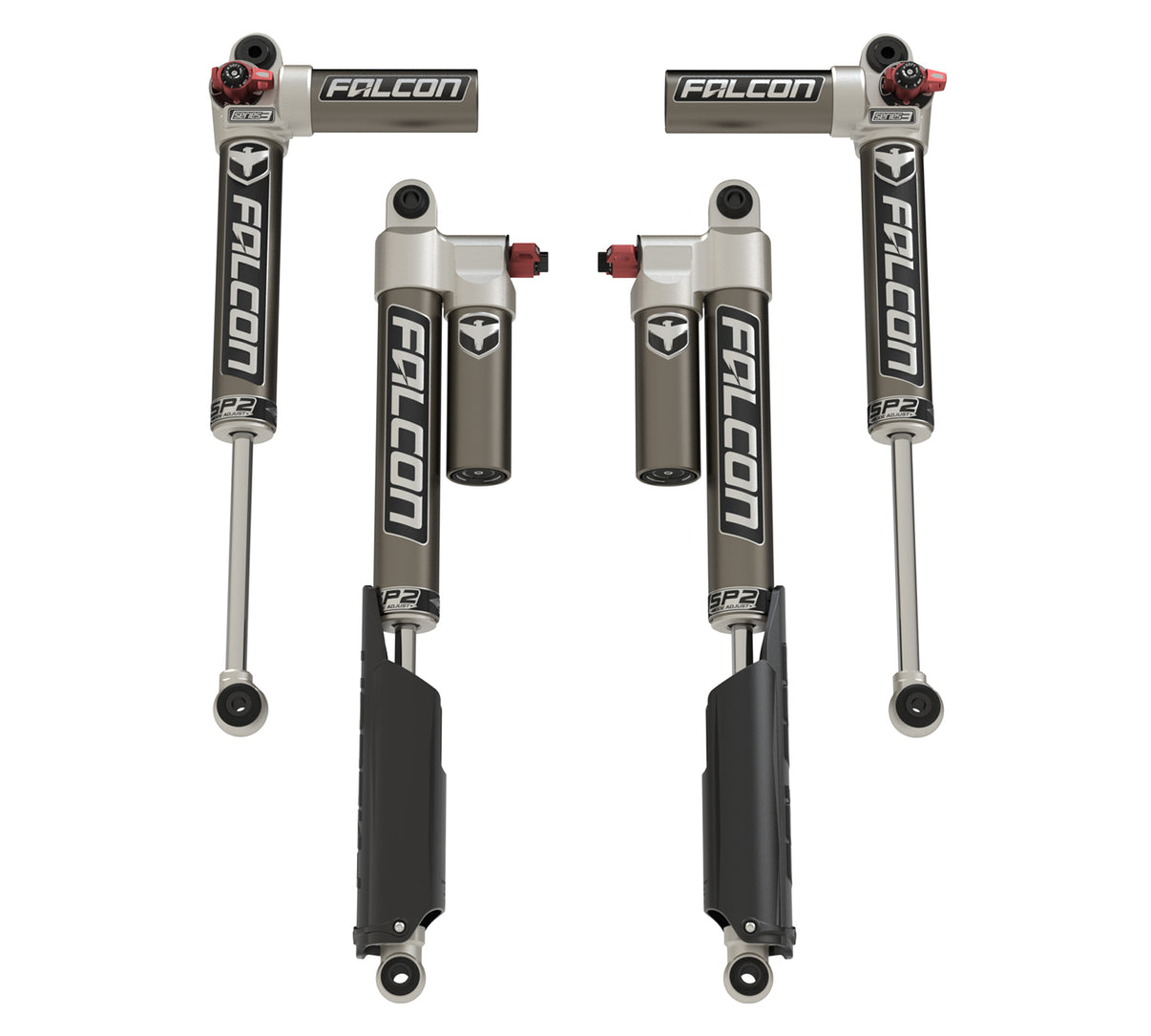 20+ Jeep Gladiator JT SP2 3.3 Fast Adjust Piggyback Shock Kit 0-1.5 Inch Lift Falcon Shocks