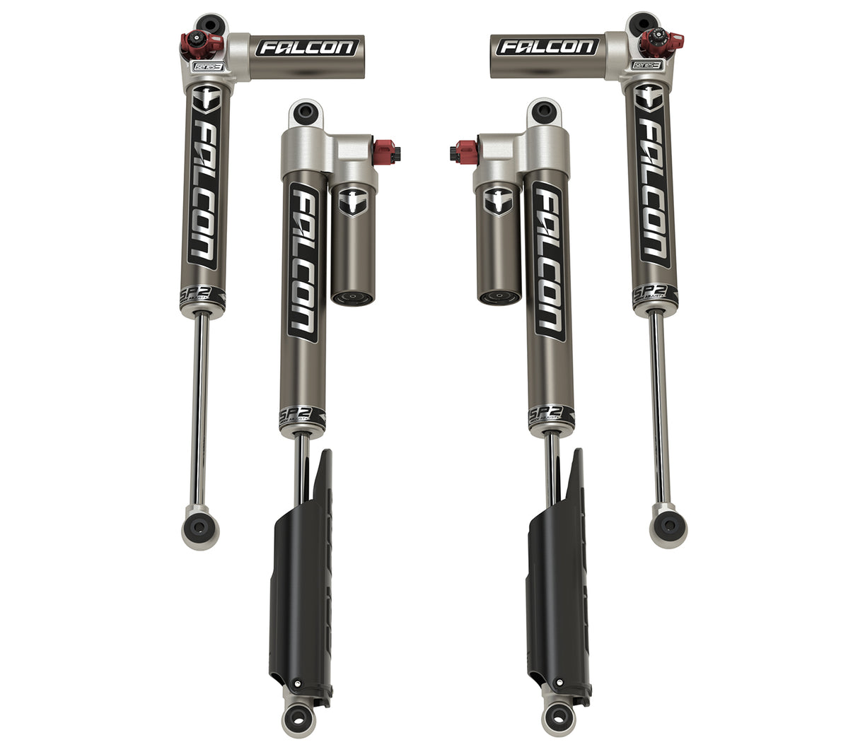 20+ Jeep Gladiator JT SP2 3.3 Fast Adjust Piggyback Shock Kit 3.5-4.5 Inch Lift Long-Travel Falcon Shocks