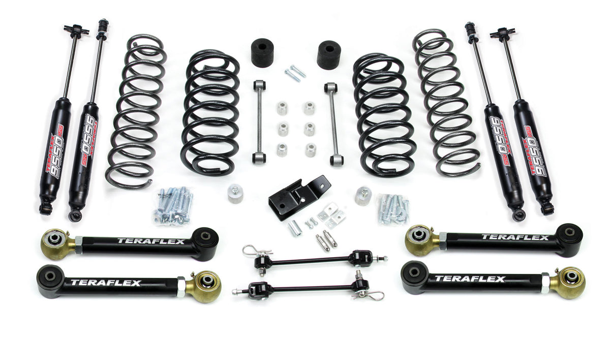 97-06 Jeep Wrangler TJ 3 Inch Suspension System w/ 4 Short Control Arms & 9550 VSS Twin-Tube TeraFlex