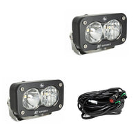 S2 Sport Black LED Light Pod Pair (Driving/Combo; Clear)