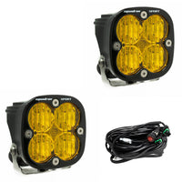 Squadron Sport Black LED Light Pod Pair (Wide Cornering; Baja Amber)