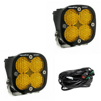 Squadron Sport Black LED Light Pod Pair (Work/Scene; Baja Amber)